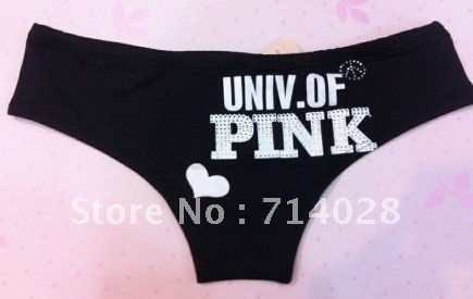 60pcs/lot Free shipping VS Pink  UNIV. OF PINK panties, womens panties, ladies panties, Cotton panties, three colors