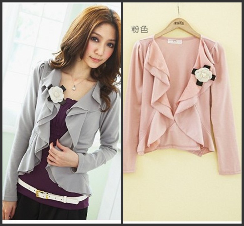 6307 clothing elegant cardigan camellia chiffon wave outerwear