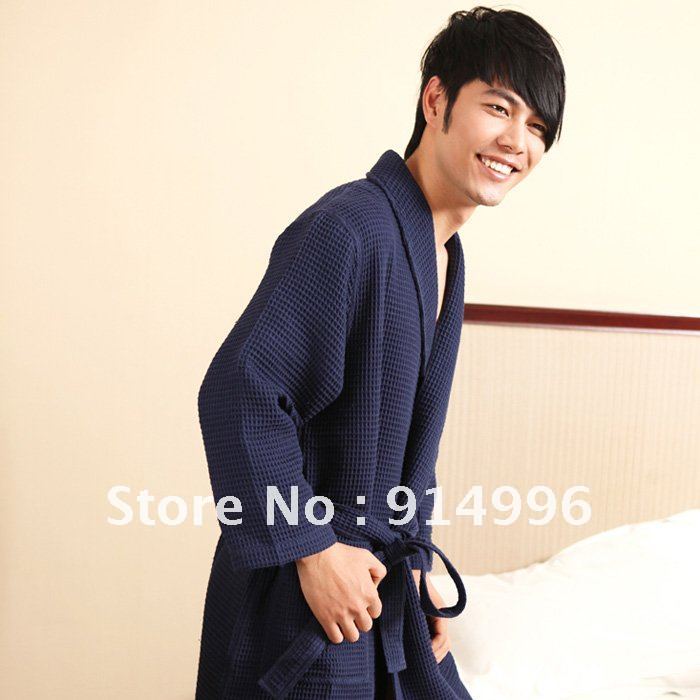 65% cotton 35% polyester  waffle style robes for unisex  shawl  collar bath robe