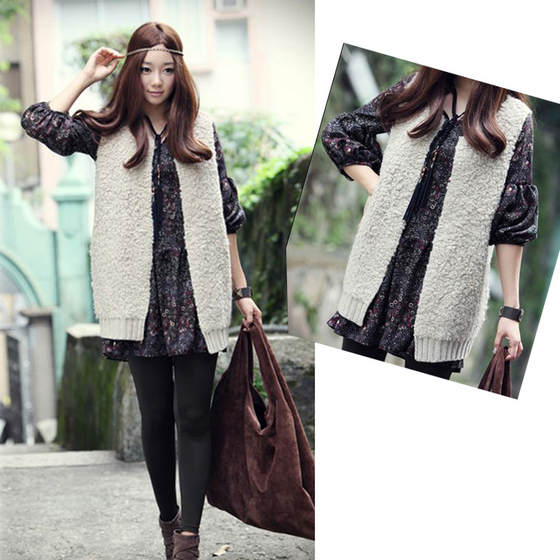 6635 new arrival fashion autumn and winter all-match o-neck cardigan vest outerwear