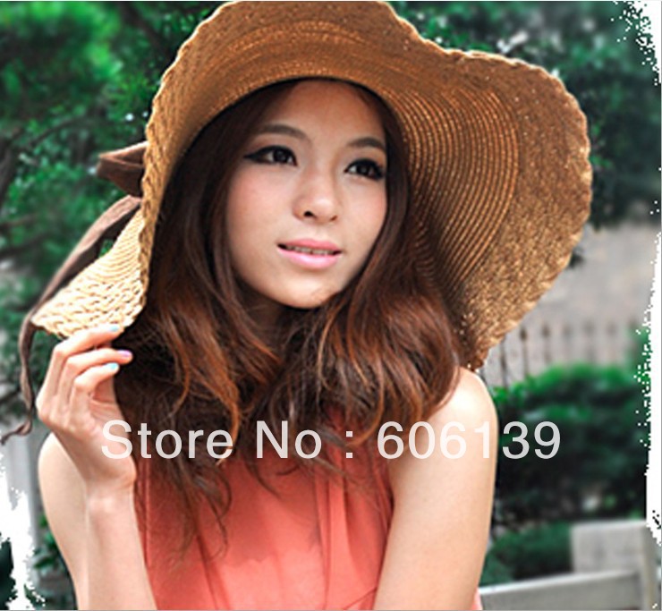 665Europe and the United States big bowknot along the fashion hats, leisure beach hat 10pcs/lot free shipping