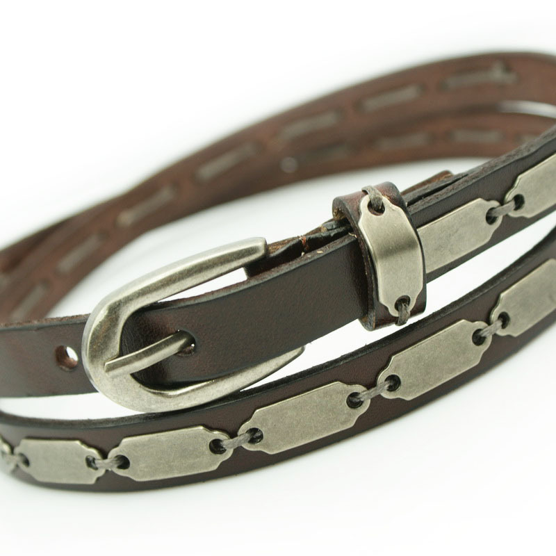 677 1.4 first layer of cowhide genuine leather vintage retro endurably finishing accessories fashion women's thin belt strap