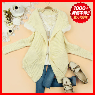 6984 autumn and winter women new arrival medium-long vintage batwing sleeve loose sweater cardigan female