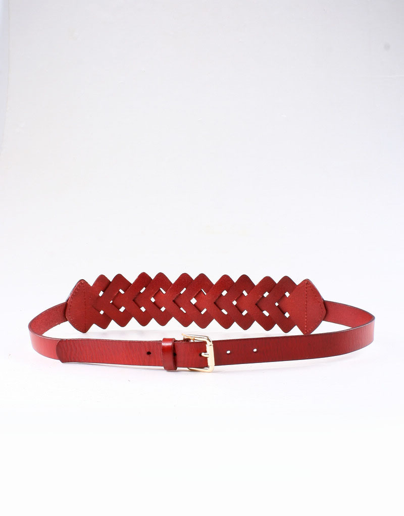 6999 cutout paragraph women's knitted fashion genuine leather belt strap