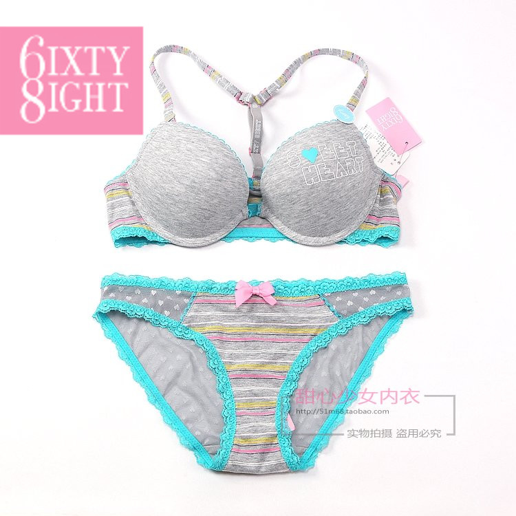 6ixty 8ight 2013 sports type front button push up bra set br407 comfortable