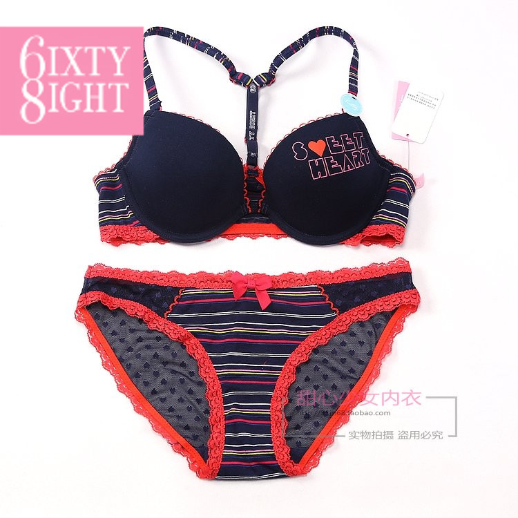 6ixty8ight fashion brief push up front button underwear bra set br407