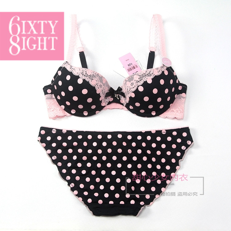 6ixty8ight sweet dot lace push up underwear bra set br575