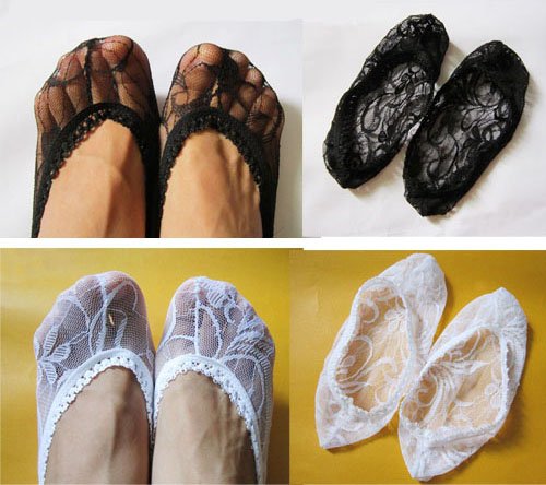 6Pairs Hot Women Sexy Mesh Lace Slipper Sock Ankle Invisible Boat Socks Ladies no show Socks