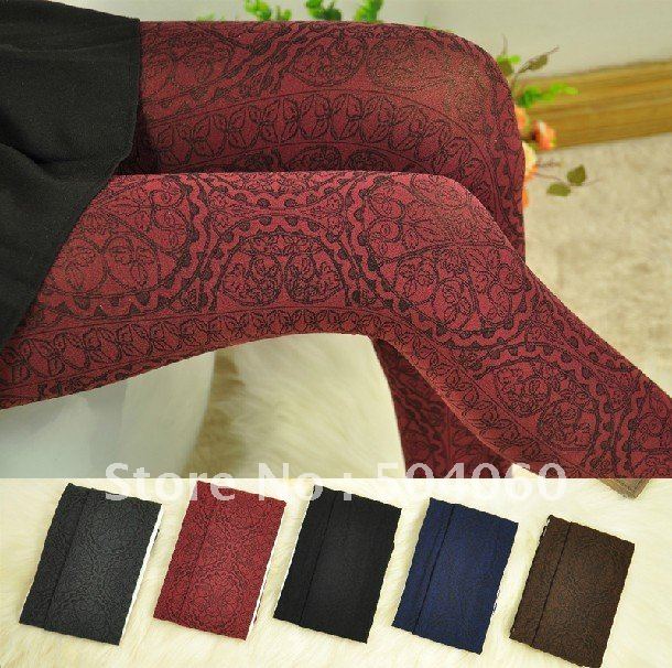 6pairs/lot, 2012 new arrival, 4 colors, 120D nylon, ladies vintage mistery totem jacquards style opaque spandex tights pantyhose