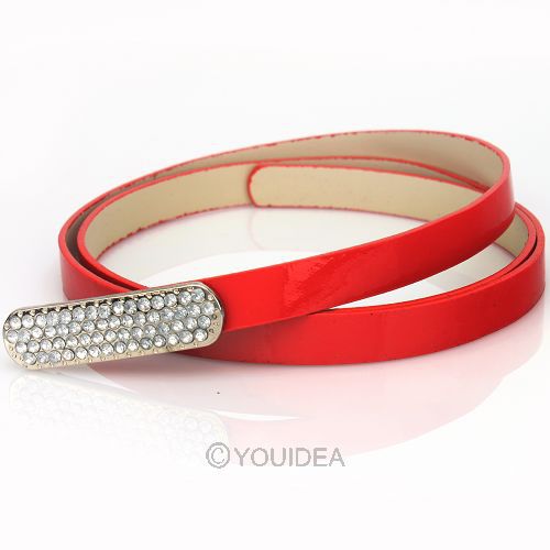 6pcs Hot Sale Fashion All-Match Crystal Rhinestone Shiny PU Leather Waistband Belt U PICK 60047-60049