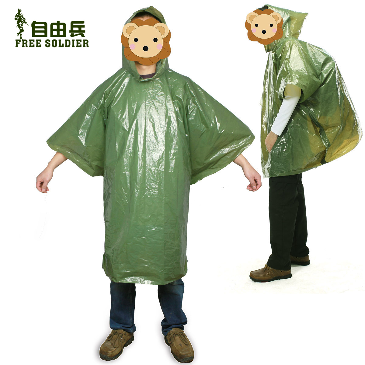 6pcs/lot wholesale 2013 Outdoor portable raincoat thickening Burberry poncho backpack poncho rainproof travel raincoat