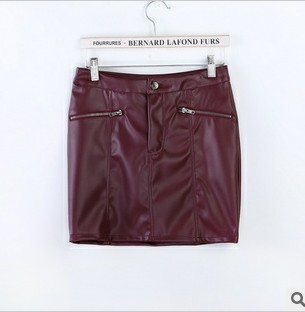 7 2013 fashion spring a-line leather skirt leather skirt bust skirt