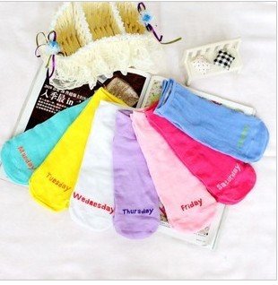 7 days socks pure color men and women socks socks