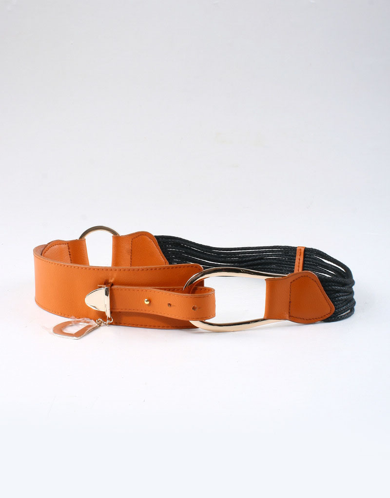 7020 letter pendant genuine leather belt strap orange serpentine pattern