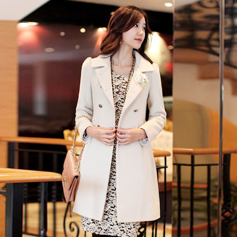 76 2013 wool coat woolen outerwear slim trench overcoat medium-long autumn and winter Free Shipping