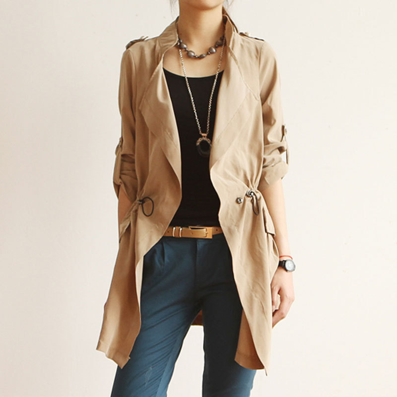 7978 - 0.22 2012 autumn slim medium-long sunscreen casual outerwear trench female