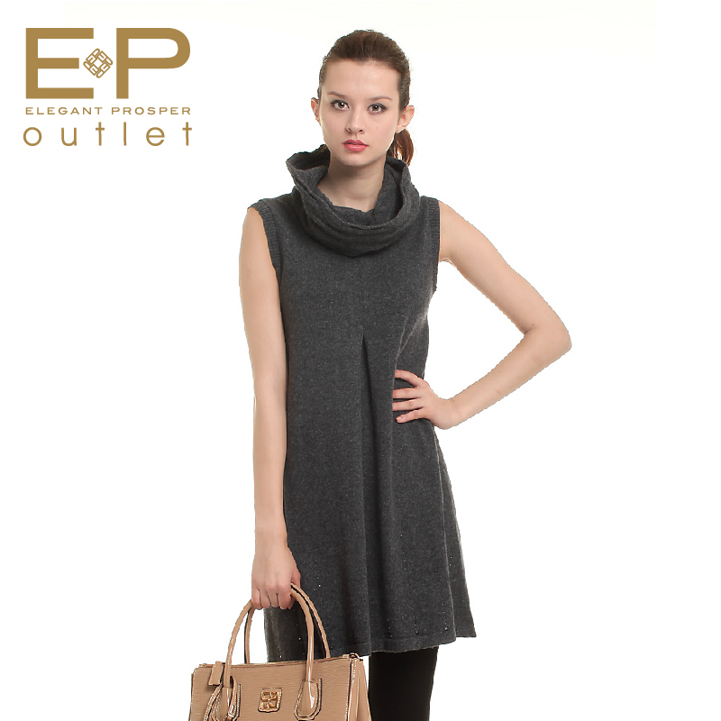 8.29 ep women's 2012 autumn grey sleeveless cashmere sweater 9168