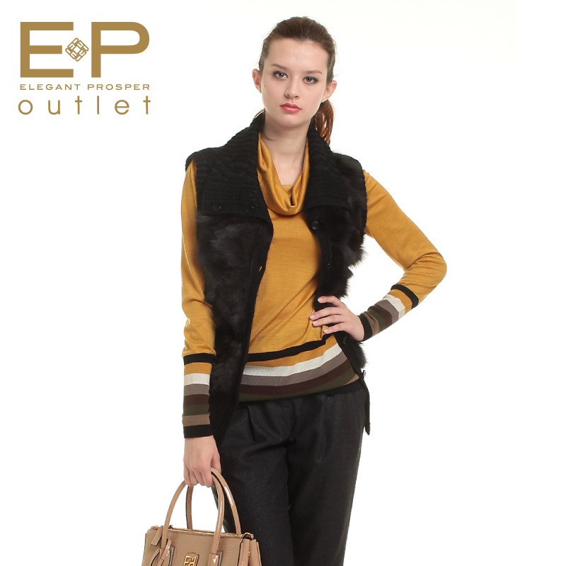 8.29 ep women's 2012 autumn sleeveless wool sweater cardigan black 9191