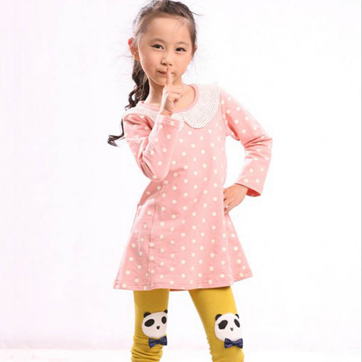 80-110 Free shipping 4pcs/lot2013 children's wear new spring girls cute dots doll collar bottoming shirt sweater for children
