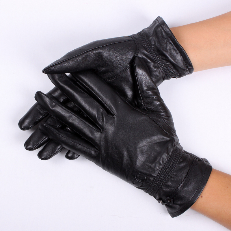 800 all-match fashion casual autumn and winter thin sheepskin gloves short genuine leather gloves outdoor women's rivet