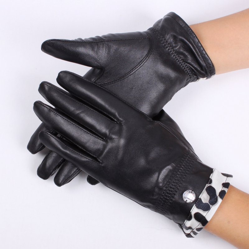 800 autumn winter fashion all-match thin sheepskin gloves short genuine leather gloves women's