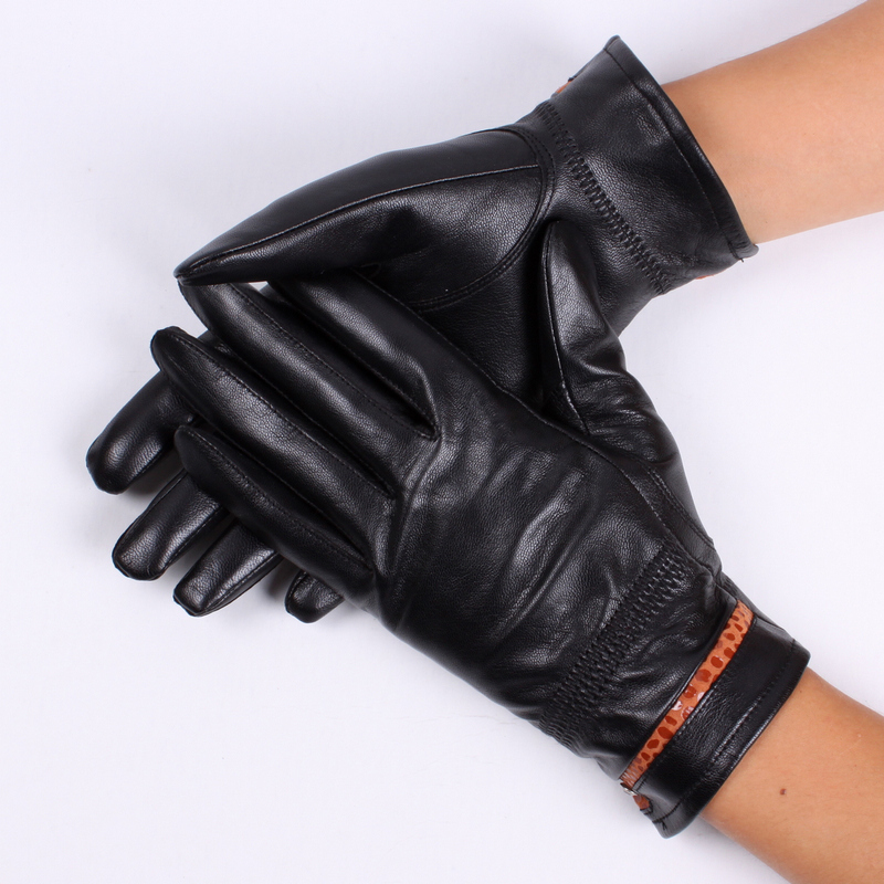 800 leather gloves short design women's thin genuine leather gloves sheepskin