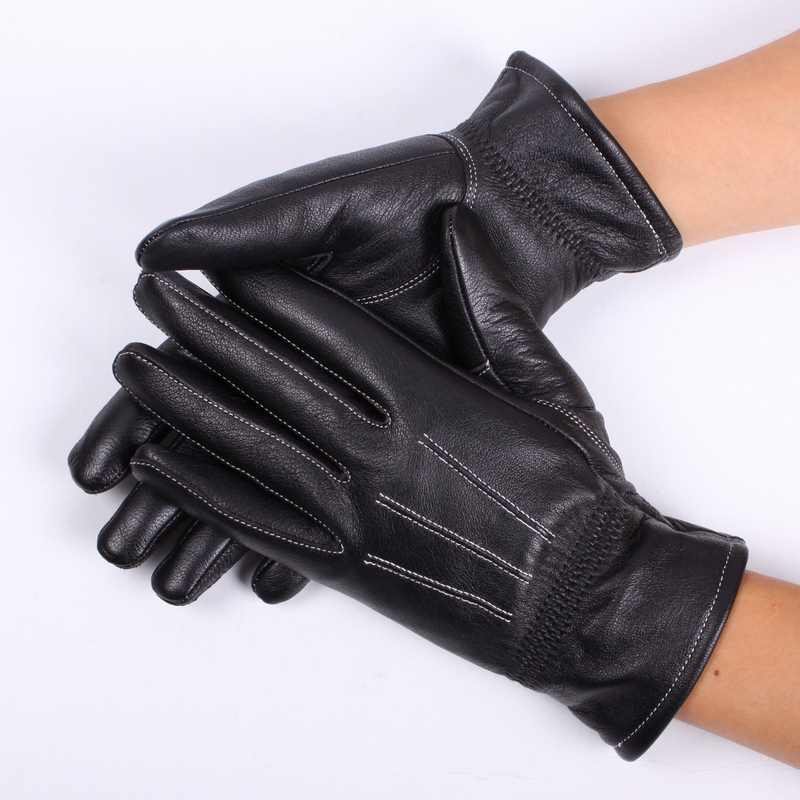 800 winter sheepskin gloves female thickening cold-proof plus velvet thermal genuine deerskin leather gloves