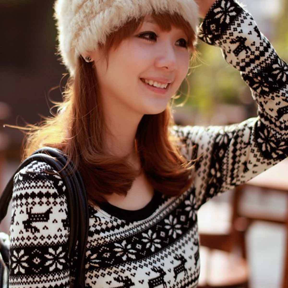 8001 2011 autumn women's basic shirt long-sleeve slim long-sleeve black-and-white onta