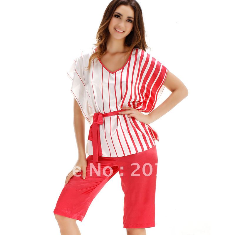 8033  Free shipping  high quality   silk women's sleepwear,women sexy  nightgown, ladies silk pajamas retail and wholesale