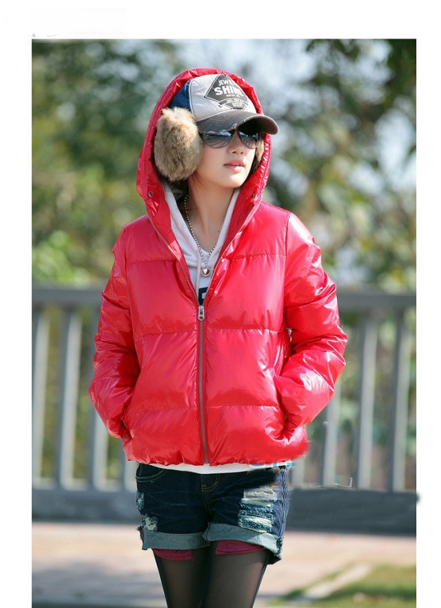 8039 women's hooded brief sweet zipper style wadded jacket outerwear 3