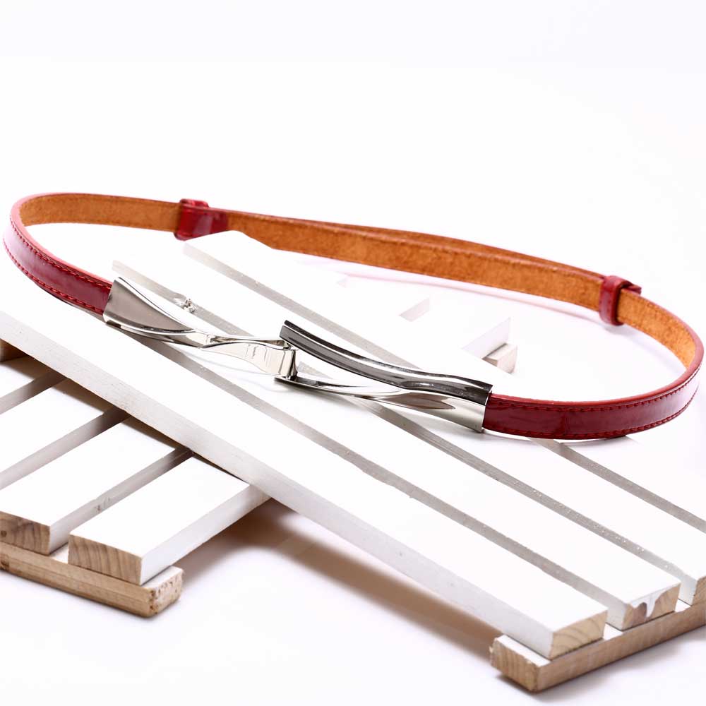 818 women's belt fashion all-match quality japanned leather quality silver hook women's thin belt