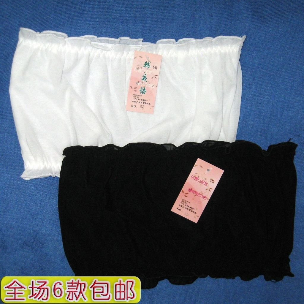 82 100% cotton lining sweat absorbing comfortable double layer all-match tube top white Black