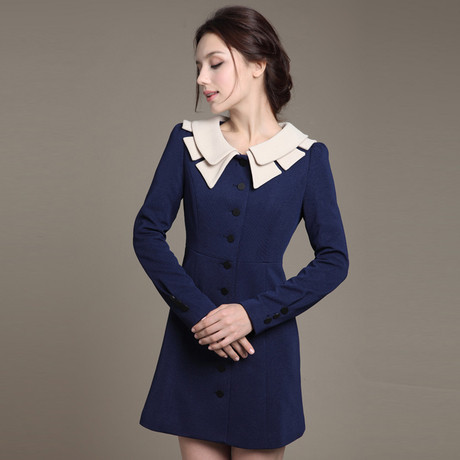 8213-1-0001-p65 fashion spring and autumn trench medium-long