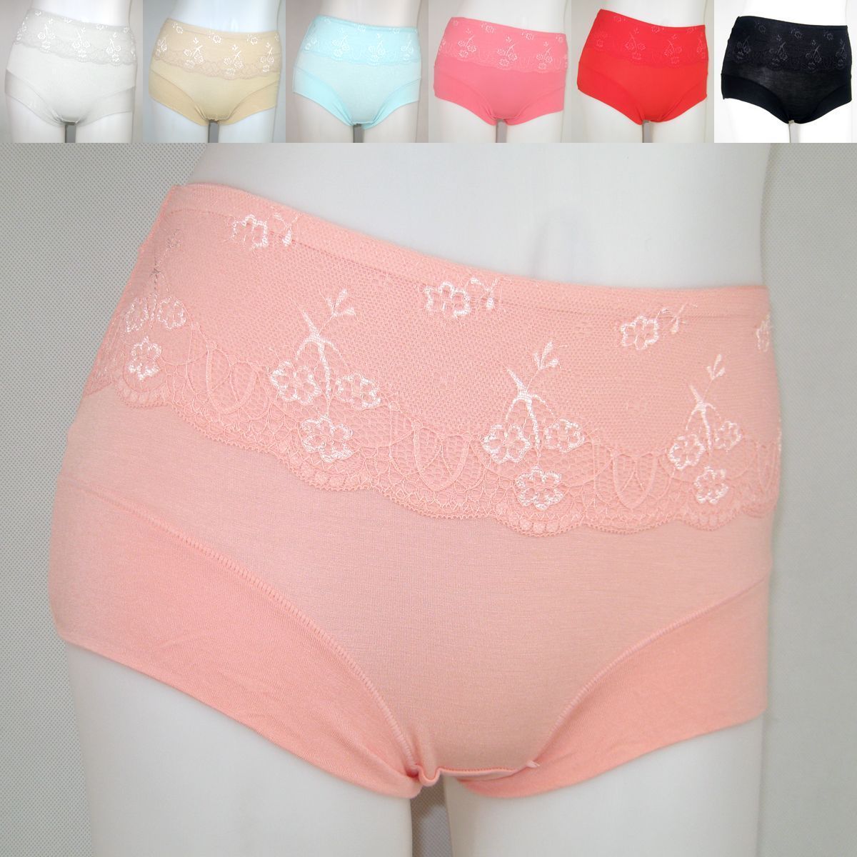 8229 # lace non-trace ladies underwear women cotton modal big yards tall waist briefs