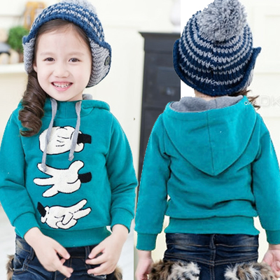 82land children's clothing autumn and winter 2012 female child casual thickening fleece child sweatshirt qf10414