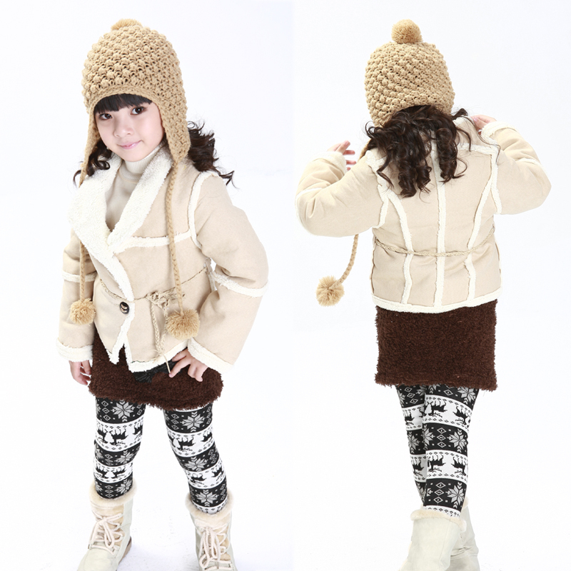82land children's clothing autumn and winter casual female child all-match berber fleece outerwear zf10277