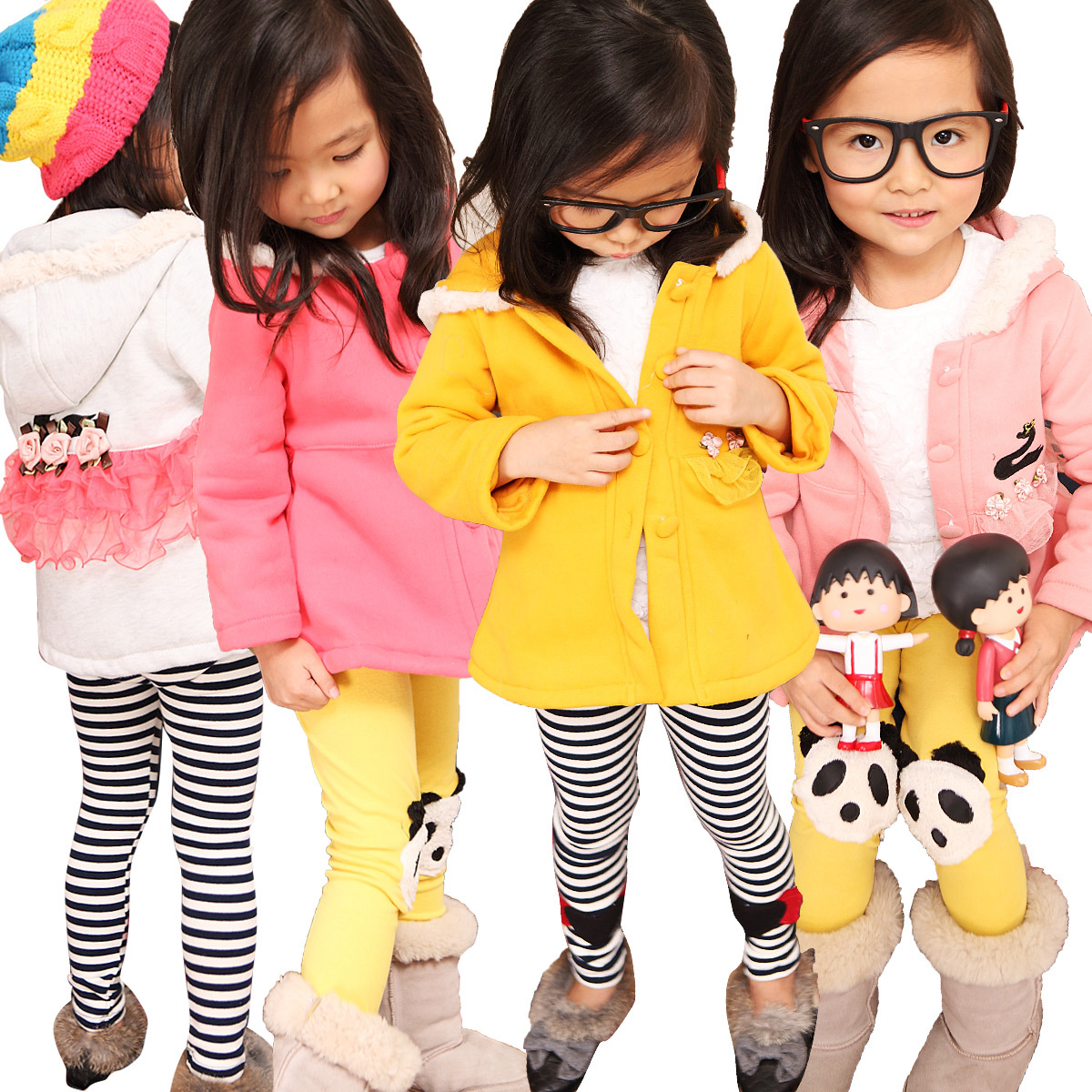 82land children's clothing autumn long design sweatshirt female child casual with a hood outerwear zf10172