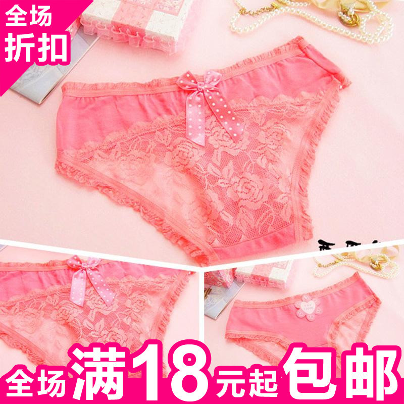 839 bow lace panties low-waist rose panties 10g