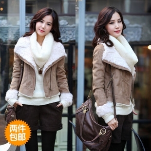 8393 fur one piece suede fabric berber fleece outerwear