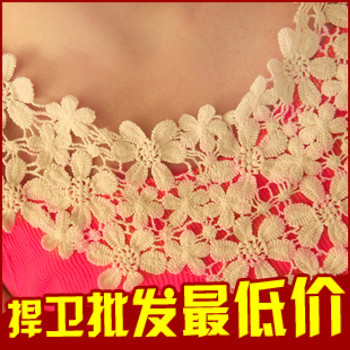 8413 flower daisy petal lace crochet cutout patchwork thread cotton basic spaghetti strap vest