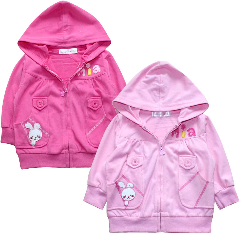 85 ! 2012 children's clothing endomorph rabbit 100% cotton jacket zipper outerwear child top free shipping