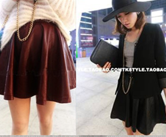 8573 2012 universal stereo leather high waist short skirt leather skirt
