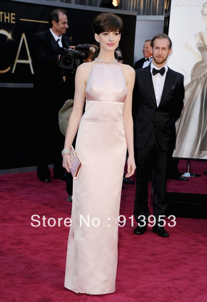 85th Annual Academy Awards Anne Jacqueline Hathaway Simple Straight Celebrity Evening Dress Prom Gown Party