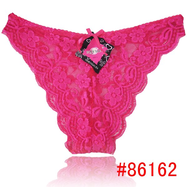 (86012-011)Pierced Butterfly lace sexy underwear princess sexy ladies panties butterfly tie with diamond lace temperament briefs
