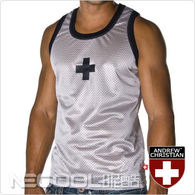 88 andrewchristian male vest breathable fabric cross white