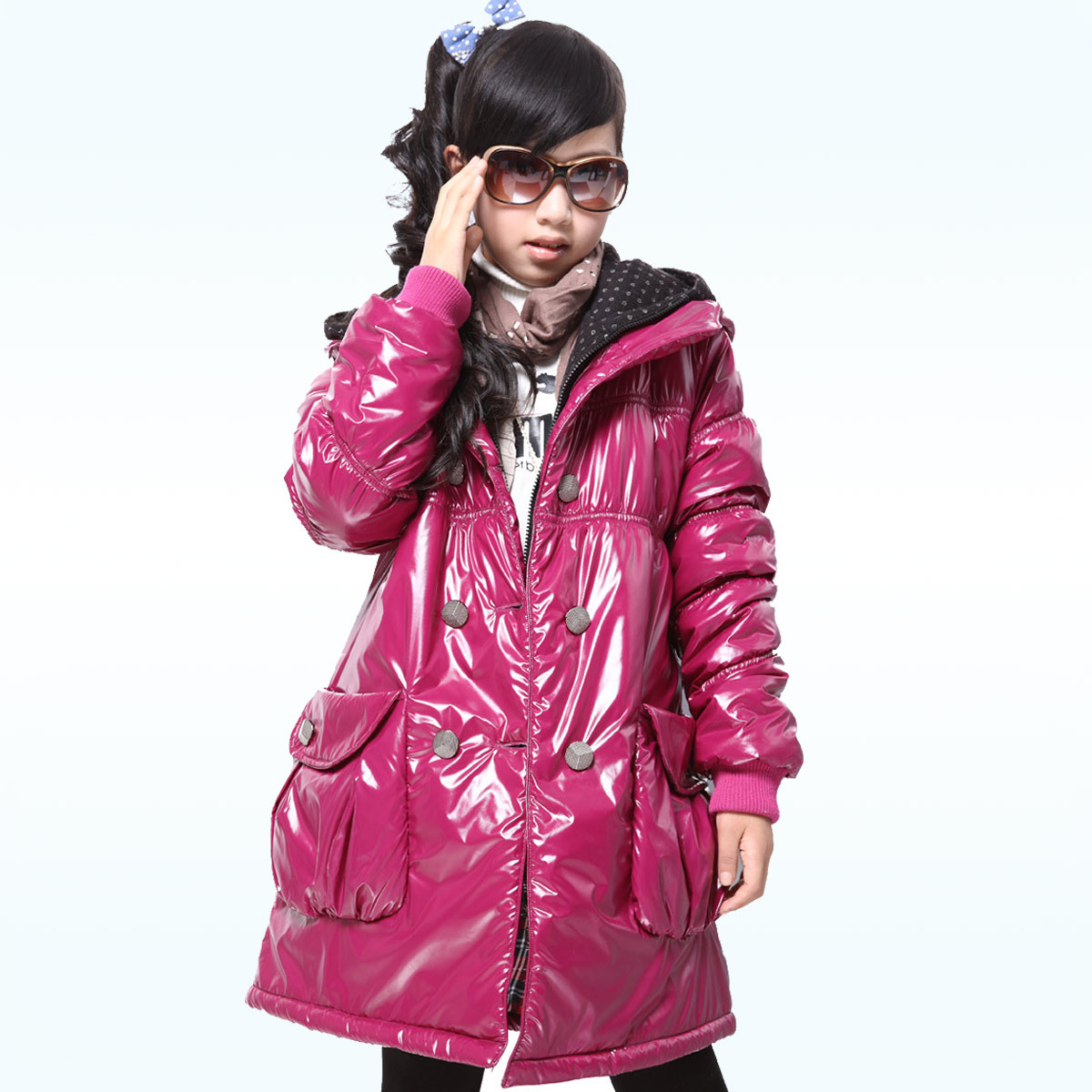 88 winter wadded jacket female big boy fashion shiny cotton-padded trench medium-long mm2068