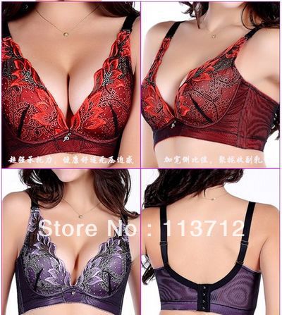 8838 B C cup deep V type sexy push up adjustment bra with free shipping