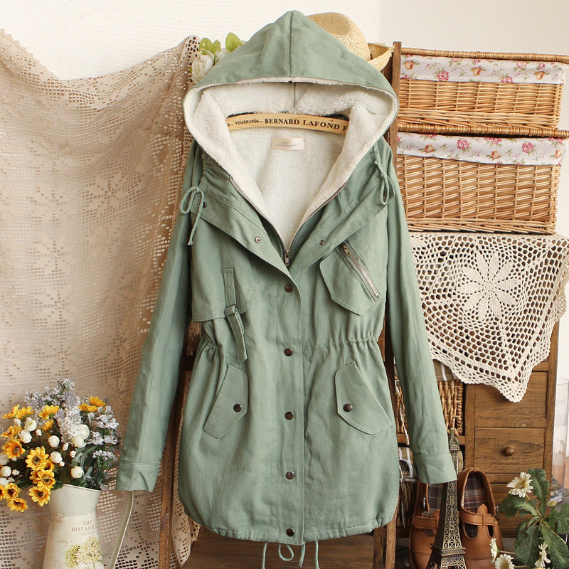 8881 - 1.2 2012 casual with a hood plus velvet thickening wadded jacket cotton-padded jacket outerwear