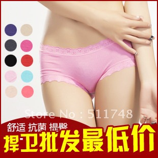 8931 time modal mid waist lace panties 100% cotton seamless panties