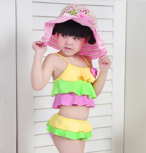 8pcs/lot baby girl  ruffle swimwear Korean  swimsuit free shipping
